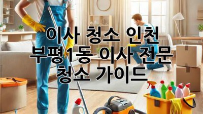 이사 청소: 인천 부평1동 이사 전문 청소 가이드